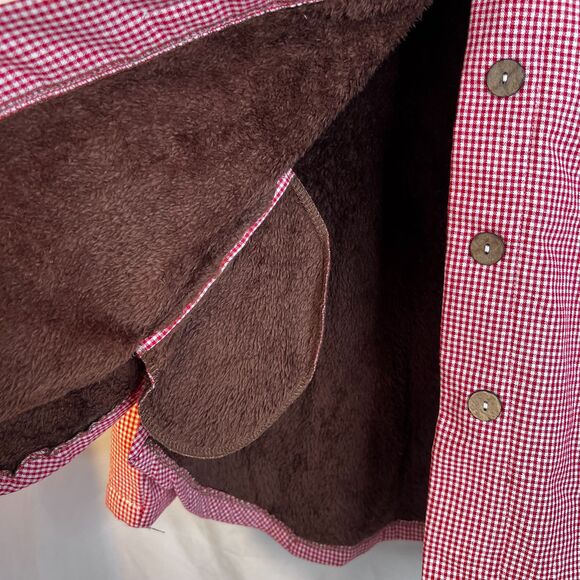 MissLook Gingham Plaid Hooded Faux Fur Lined Jacket Preppy Boho Size XL - Picture 8 of 14